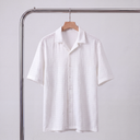 Soren Knit Shirt | Textured Open-Knit Short Sleeve Camp Collar Shirt