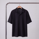 Soren Knit Shirt | Textured Open-Knit Short Sleeve Camp Collar Shirt