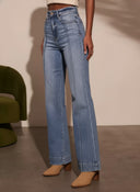 Tucker Front Seam Flare Jeans