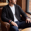 Tavik Cardigan | Relaxed V-Neck Knit with Ribbed Trim & Contrast Cuffs