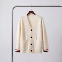 Tavik Cardigan | Relaxed V-Neck Knit with Ribbed Trim & Contrast Cuffs