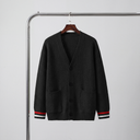 Tavik Cardigan | Relaxed V-Neck Knit with Ribbed Trim & Contrast Cuffs