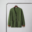 Tavik Cardigan | Relaxed V-Neck Knit with Ribbed Trim & Contrast Cuffs