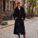 Thera Faux Fur Coat | Long Belted Plush Winter Coat