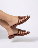 Vera Woven Vegan Leather Slides 1