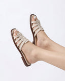 Vera Woven Vegan Leather Slides 4