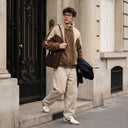 Color-Block Sherpa Jacket | Retro Full-Zip Fleece Jacket