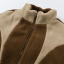 Color-Block Sherpa Jacket | Retro Full-Zip Fleece Jacket