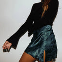 Vesper Floral Satin Mini Skirt A-Line 3