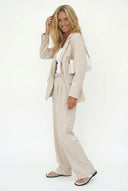 Viera Cotton Blend Wide-Leg Trousers High-Waisted 1