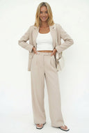 Viera Cotton Blend Wide-Leg Trousers High-Waisted 2