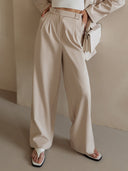 Viera Cotton Blend Wide-Leg Trousers High-Waisted 4