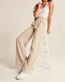 Viera Cotton Blend Wide-Leg Trousers High-Waisted 6