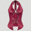 Vireo Croc Embossed Faux Leather Tank Top Spring 6