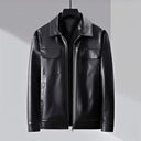 Rovigo Leather Jacket with Shirt Style Collar and Double Chest Flap Pockets