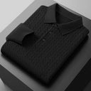 Cable Knit Long Sleeve Polo - Marcus Rhode