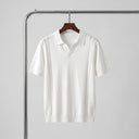 Alden Knit Polo | Textured Short Sleeve Open-Collar Polo Shirt