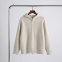 Milea Knit Hoodie | Unisex Ribbed Full-Zip Hooded Cardigan