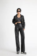 Fleece Lined Leather Pants - Marcus Rhode