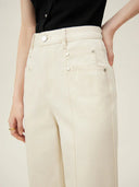 Ivory Wide - Leg Cotton Denim - Marcus Rhode