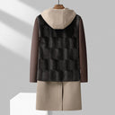 Essex Hooded Wool Overcoat with Single Breasted Front and Flap Patch Pocket