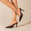 Satin Pointed - Toe Mules - Marcus Rhode