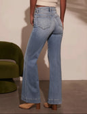 Tucker Front Seam Flare Jeans