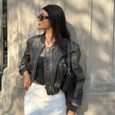 Zoe Vintage Leather Bomber - Marcus Rhode