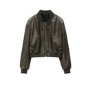 Zoe Vintage Leather Bomber - Marcus Rhode